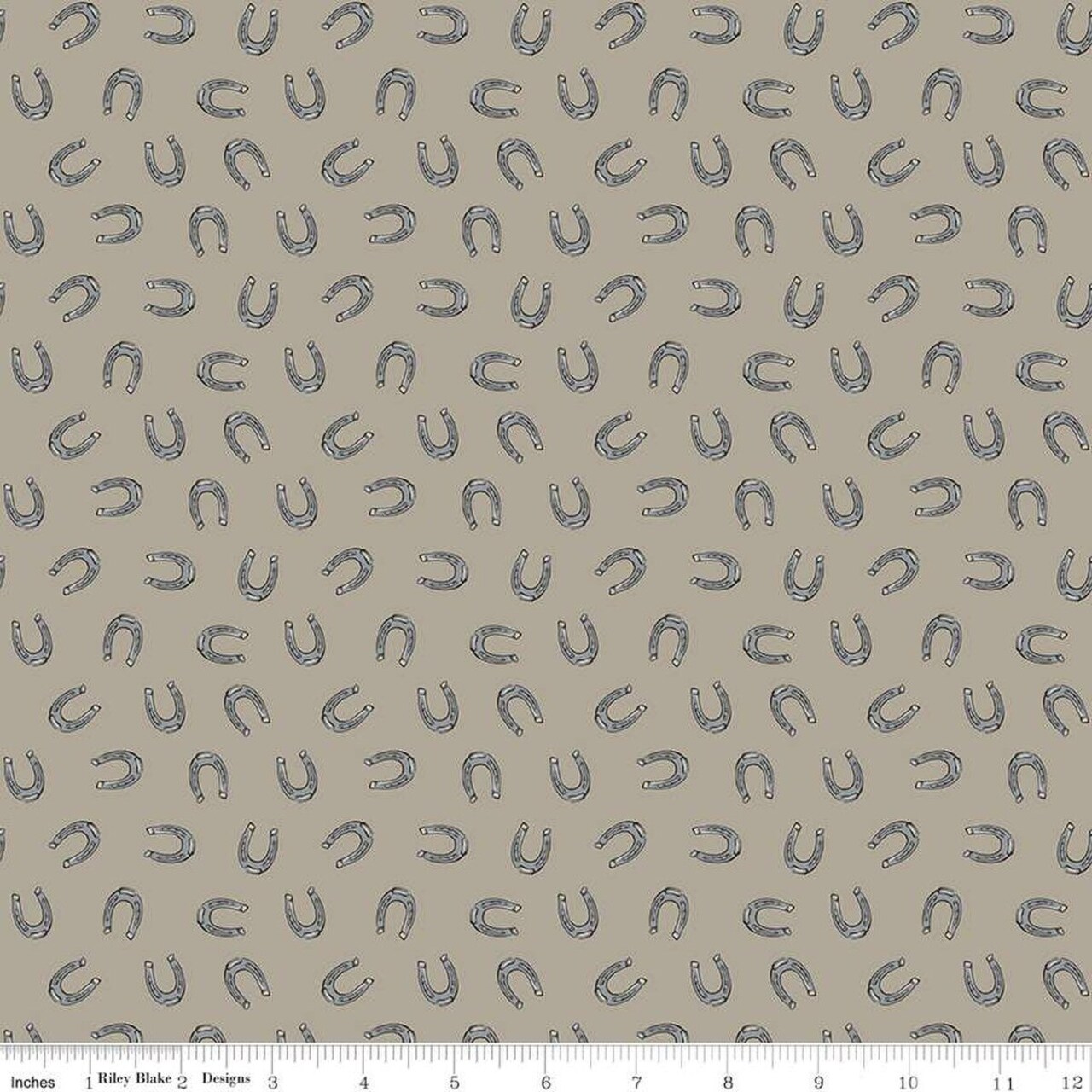 Fabric Riley Blake Khaki Horseshoes by the Quarter Yard C15497-KHAKI